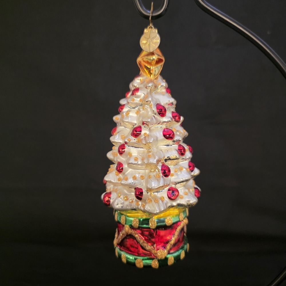 Christopher Radko Rhythm & Spruce 2002 White Christmas Tree Ornament 1011221 - Picture 3 of 9